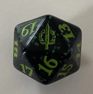 MOM GREEN 20-sided Spindown Die / Dice (19 mm) MTG March of Machine Comb Ship - Picture 1 of 3