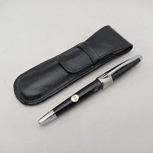 CROSS APOGEE BLACK LACQUER CONVERTER FOUNTAIN PEN 18K M NIB EXCELLENT - Bild 1 von 13