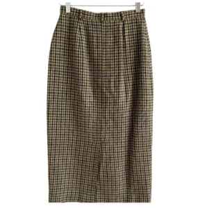 Ralph Lauren Wolle Tweed langer Bleistiftrock Gr. 12P Y2K Vintage Hahnentritt Reitsport - Bild 1 von 22