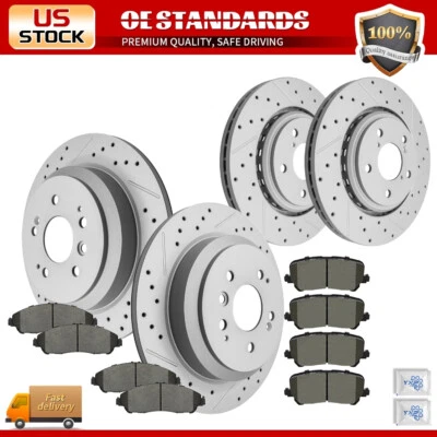 Rotores de disco delanteros traseros pastillas de freno de cerámica para Honda Ridgeline Pilot 2016-2022 Foto 1 de 4