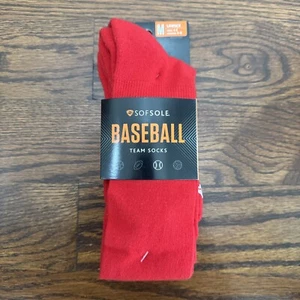 Sofsole Unisex Baseball Red One Pair Socks New Medium - Picture 1 of 3