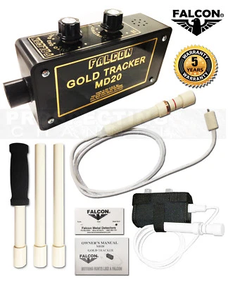 FALCON MD20 Metall Detektor Wasserfest Sonde + Halfter & Griff + 5 Jahr Garantie