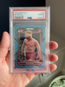Bo Nickal Rookie Blue Wave Prizm - 2023 Panini Prizm UFC #103 - PSA 10 GM