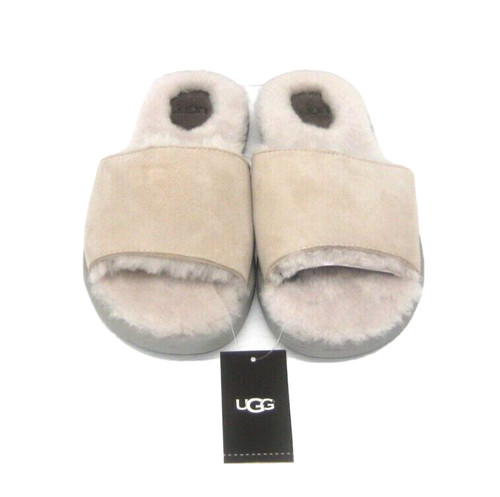UGG BREEZY PANTOFOLA DONNA PELLE SCAMOSCIATA CREMA US 9 UK 7.5 EU 40