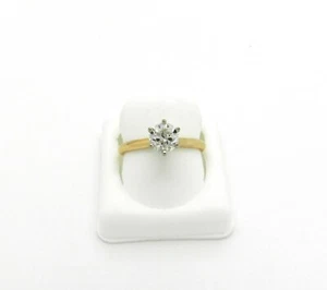 1.01ct Round  Diamond Solitaire Engagement Ring 14k Yellow Gold  Estate #260 - Picture 1 of 6
