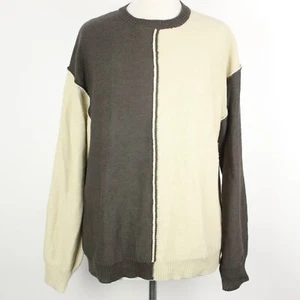 Shein Womens Large Raw Seam Colorblock Crew Knit Sweater - Picture 1 of 6