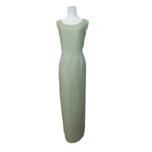 Jessica Howard Maxi Dress Size 14 Linen Blend Pale Sage Green Lined Zip Classic - Picture 1 of 8
