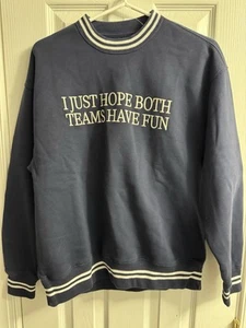 Abercrombie & Fitch Soft A&F Collection XS Embroidered Blue Funny Phrase - Picture 1 of 8