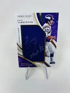 Fran Tarkenton Immaculate Collection Hall Of Fame Game Used/Worn Patch Auto!!!! - Bild 1 von 2