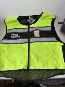 Harley Davidson Vest Mens XXL Official Hi-Vis Safety Reflective Zip Pockets * - Picture 1 of 15