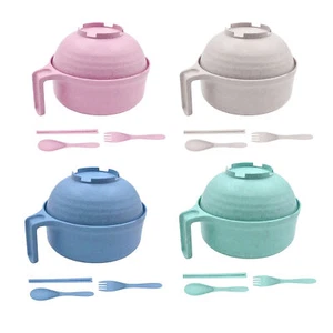 Ramen Bowl Set Microwave Ramen Cooker Instant Noodles Bowl With Chopsticks - Picture 1 of 15