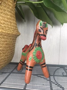 Ton geformte Handarbeit mexikanische Volkskunst Lama Alpaka Figur Rotware Vintage - Bild 1 von 10