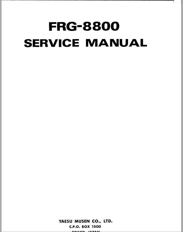 Yaesu FRG-8800 Service Manual - Image 1 of 1