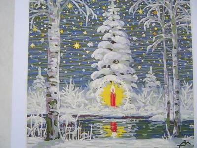 älterer Druck, Madler Josef Weihnachten am Wasser Christkind Memmingen 16,3x17,2 - Bild 1 von 4