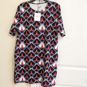 Blusa Top Túnica Nordstrom Glamorosa Curva Talla Grande 16 Rojo Negro Azul Estrella Nueva con Etiquetas - Imagen 1 de 7