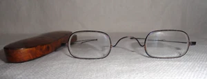 Antique Eyeglasses Spectacles Pre to Civil War Era Round Rectangle w/Blue Frames - Picture 1 of 13