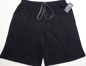 Reebok Men's Shorts Small Lounge Pajama Sleep Short Pants Black Cotton Poly New - Picture 1 of 7
