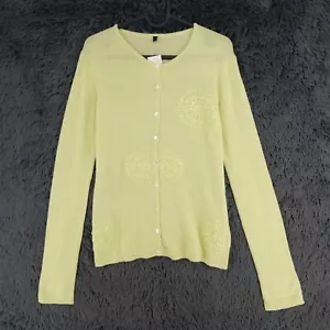 Cardigan De Lana Y Cachemira Verde Con Cuello Redondo LANEROSSI Talla 1 - S - Imagen 1 de 6