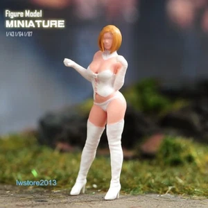 1/64 White Bikini Girl Szene Requisiten Miniatur Figur Modell für Autos Fahrzeuge Spielzeug - Bild 1 von 5