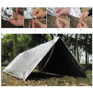 Outdoor Emergency Camping Tent Blanket Sleeping Bag Survival Reflective Shelter - Picture 1 of 8