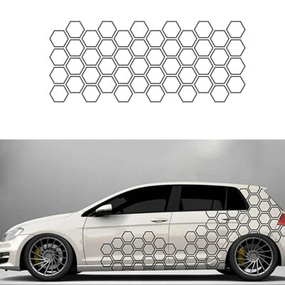 Honeycomb Pattern Graphic Vinyl Decals Car Side Body Hood Sticker DIY Decoration - Image 1 of 4