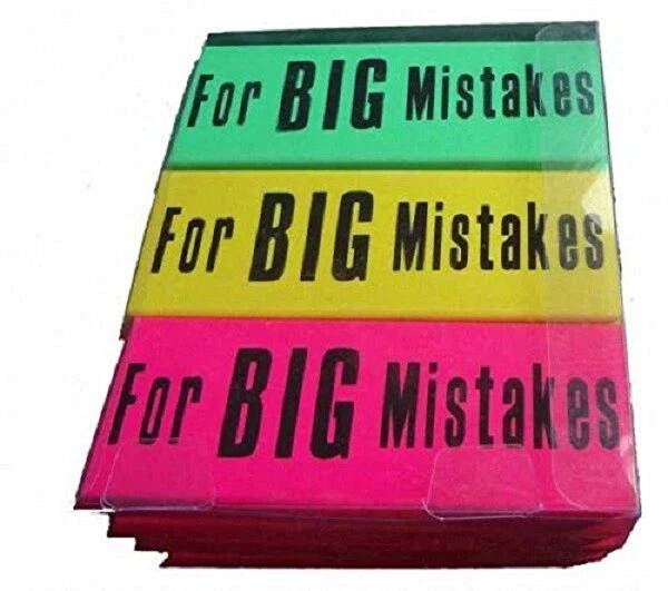 Novelty Giant Eraser - for Big Mistakes in Pink/Yellow/Green (color vary) - Image 1 of 1