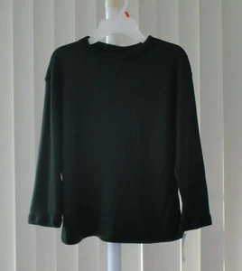 Boys Pajama Top Sleep Top Long Sleeve Dark Green Waffle Knit New Size 8 - Picture 1 of 2