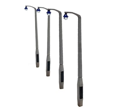 TD68 Concrete Lantern 4 Lampposts (x4) OO scale model railway scenics unpainted - Image 1 of 4