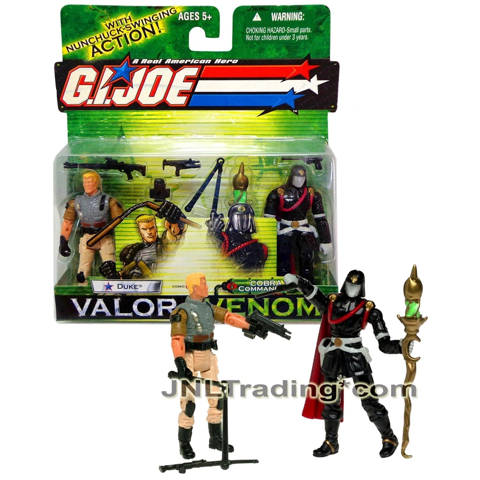 Year 2003 GI JOE American Hero Valor vs Venom Figure Set DUKE vs COBRA COMMANDER - Image 1 of 1