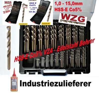 Spiral Bohrer Metallbohrer Cobaltbohrer HSS E Co5% V2A 4A 1-15mm WZG