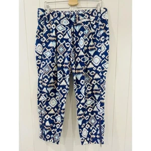Levi’s Size W28 ~AU 10 Blue Geometric Pants Drawstring Pockets Tapered Leg - Picture 1 of 12