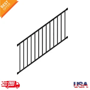 2 Pack Westbury Tuscany 8 ft. x 36 in. Textured Black Aluminum Rail Kit Stair - Picture 1 of 4