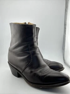 Union Made Leather Zip Up Western Half Boots Made USA Size 9-10 READ DETAILS - Picture 1 of 23