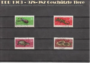 RDA año 1963 JUEGO animales protegidos MiNr 978-982 sellado - Imagen 1 de 1