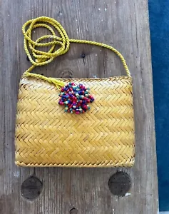 Vintage Bag Woven Handmade Purse made in The Philippines See Inside Tag - Picture 1 of 8