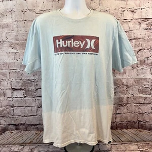 Camiseta informal Hurley para hombre azul aguamarina blanca manga corta logotipo grande gráfico XL - Imagen 1 de 6