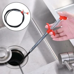 5 feet Kitchen Sewer Dredging Device Spring Pipe Sink Cleaning Hook Tools - Picture 1 of 10