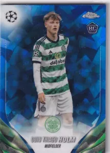 Topps 2024 Champions League Chrome No. 8 Odin Thiago Holm Sapphire Rookie - Picture 1 of 2