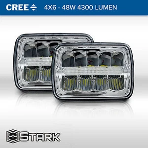 48W 4300LM CREE LED Hi/Lo DRL Faro Carcasa Cromo - 4x6 PAR (A) - Imagen 1 de 7