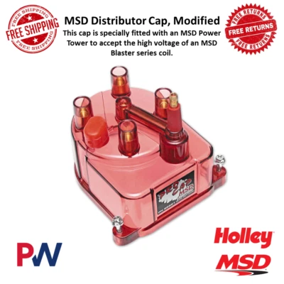 MSD Distributor Cap Modified Red For Honda Civic / Accord & Acura Integra #82921 - Image 1 of 4