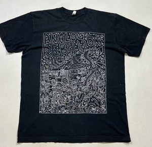 Analog Rebellion Graphic T-shirt Men Large Black Short Sleeve Music - Picture 1 of 10