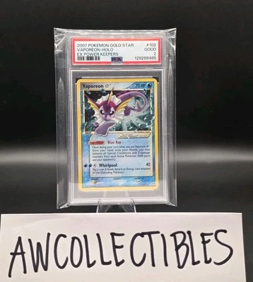 PSA 2 2007 Pokemon EX Power Keepers #102 Vaporeon Gold Star HOLO R - Image 1 of 2