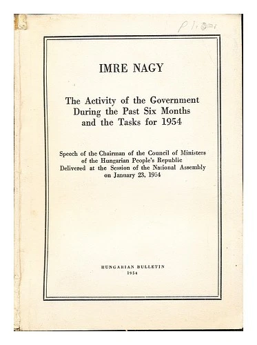 NAGY, IMRE (1896-1958). BOLETÍN HÚNGARO La actividad del gobierno durante - Imagen 1 de 1