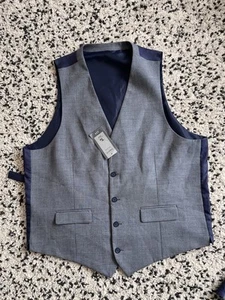 Chaleco Traje Daniel TU Hombre Ajuste A Medida en Azul 46R PVP £24 ¡NUEVO CON ETIQUETAS! - Imagen 1 de 6