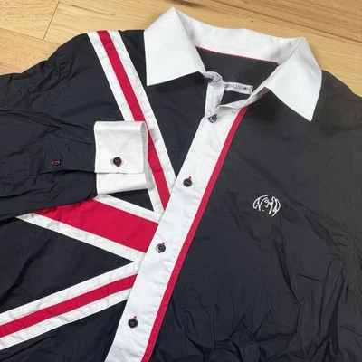 John Lennon Dress Shirt Mens 3XL 19.5/20 Button Black British  - Image 1 of 4