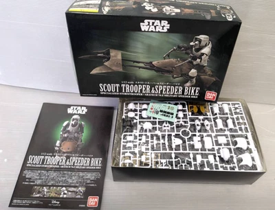 BANDAI STAR WARS SCOUT TROOPER & SPEEDER BIKE Model Kit 1/12 Japan Unused - Image 1 of 3
