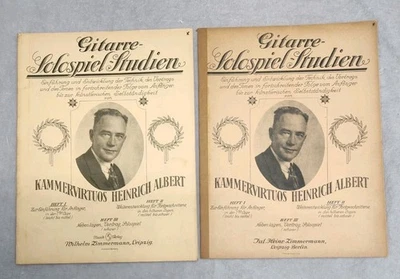 Heinrich Albert Sheet Music Study Book 1 & 2 Classical Transcriptions Germany  - Image 1 of 4