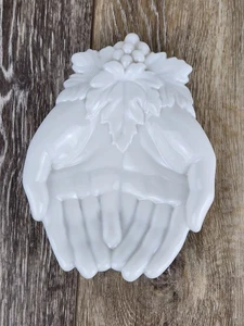 Milk Glass Open Hands Trinket Dish Retro Westmoreland Glass Jewelry Holder - Foto 1 di 5