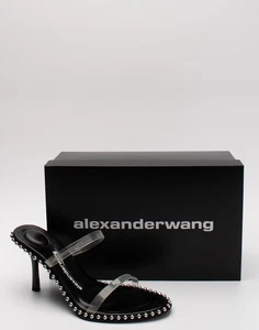 RRP€673 ALEXANDER WANG Nova 85 High Heel Sandals US10 UK7 EU40 Studs Clear Strap - Picture 1 of 9