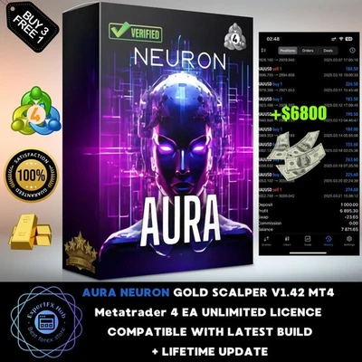 v1.42 Aura Neuron Gold Scalper MT4 metatrader trading bot prop firm ftmo funded - Image 1 of 4